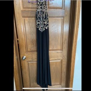 Black and Gold Prom Dress